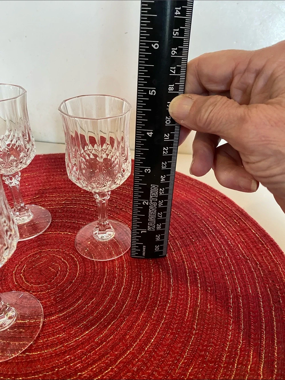 Vintage Cristal D’Arques Longchamp Set of 4 Cordial Crystal Glasses